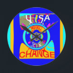 Horloge Ronde Psychedelic Groove : Pop Art Énergie Abstraite<br><div class="desc">Psychedelic Groove : Pop Art Énergie Abstraite Plongez dans une esthétique dynamique et haute énergie avec le Psychedelic Groove : Pop Art Design énergétique Abstrait, exclusivement au magasin en ligne Achempong Zazzle! Cette oeuvre captivante présente une composition dynamique et abstraite qui déborde de couleurs et de mouvements. Le design est...</div>