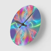 Horloge Ronde Psychédélic Rainbow Swirls Fractal Pattern (Angle)