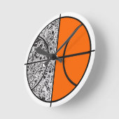 Horloge Ronde Puce de basket-ball (Angle)