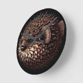 Horloge Ronde Puffer Fish (Angle)