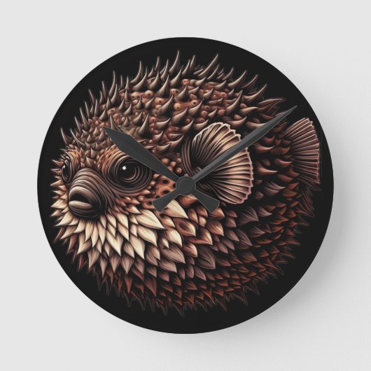 Horloge Ronde Puffer Fish (Recto)