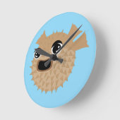 Horloge Ronde Puffer Fish (Angle)