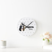 Horloge Ronde Puissante Chat / Chien Maman textos ajouter la pho (Maison)