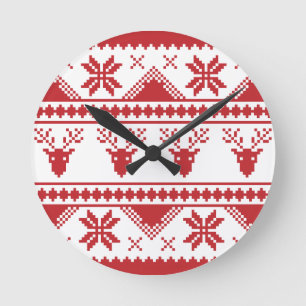 Horloge Ronde pull de noël