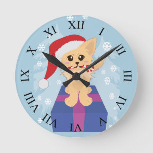 Horloge Ronde Puppy de Christmas