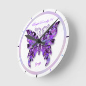 Horloge Ronde Purple Butterfly (Angle)