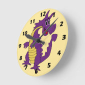 Horloge Ronde Purple Dragon Design (Angle)