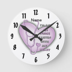 Horloge Ronde Purple Heart RN Nurse