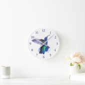 Horloge Ronde Purple Hummingbird dans une pose de beautiful (Maison)