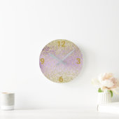 Horloge Ronde Purple Lilac Gold Crystal (Maison)