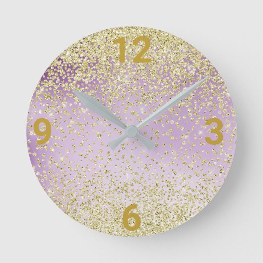 Horloge Ronde Purple Lilac Gold Crystal (Recto)