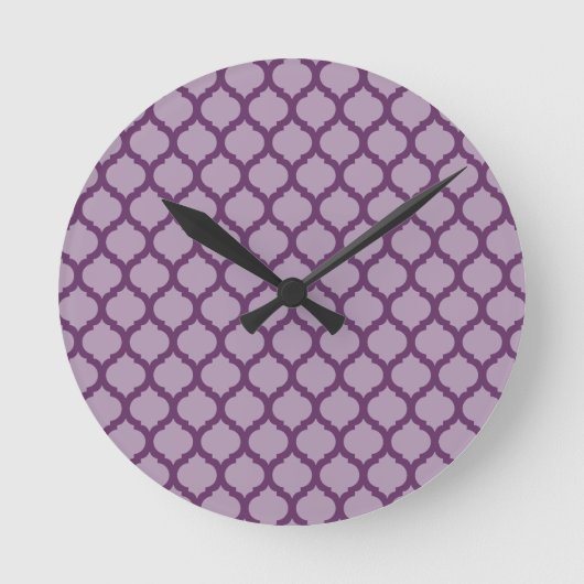Horloge Ronde Purple Moroccan Pattern (Recto)