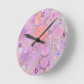Horloge Ronde Purple & Pink Modern Bubble Wall Clock (Angle)