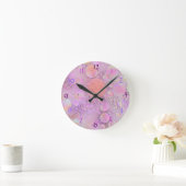 Horloge Ronde Purple & Pink Modern Bubble Wall Clock (Maison)