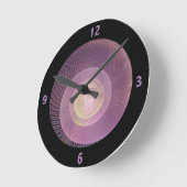 Horloge Ronde Purple snail Shell Fractal Clock with Numbers (Angle)