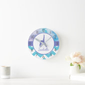 Horloge Ronde Purple Teal Gymnastics Wall Clock (Maison)