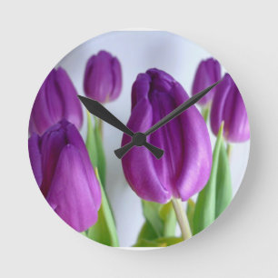 Horloge Ronde Purple Tulip