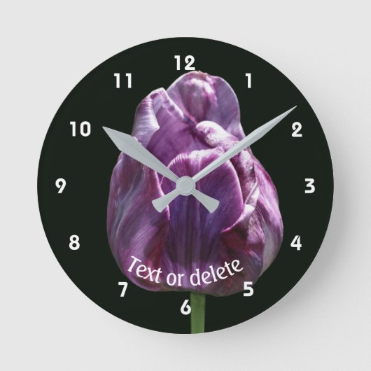 Horloge Ronde Purple Tulip Flower Personalized (Recto)