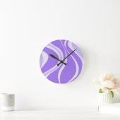 Horloge Ronde Purple Waves Wall Clock (Maison)
