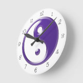 Horloge Ronde Purple Yin Yang Round Clock (Angle)