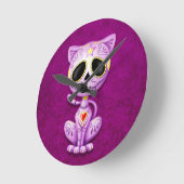 Horloge Ronde Purple Zombie Sugar Kitten (Angle)