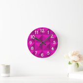 Horloge Ronde Pyramides magenta (Maison)