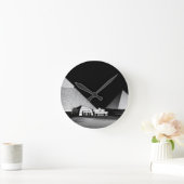 Horloge Ronde Pyramides noires et blanches (Maison)