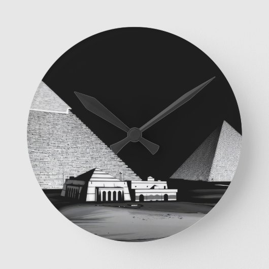Horloge Ronde Pyramides noires et blanches (Recto)