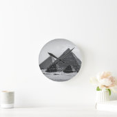 Horloge Ronde Pyramides noires et blanches (Maison)