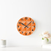 Horloge Ronde Pyramides orange (Maison)