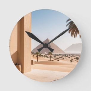 Horloge Ronde Pyramides & Palmiers