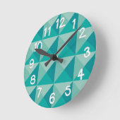 Horloge Ronde Pyramides Turquoise (Angle)