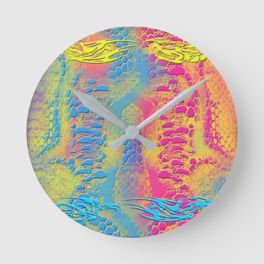 Horloge Ronde PYTHON - moderne fractale décorative - (Recto)