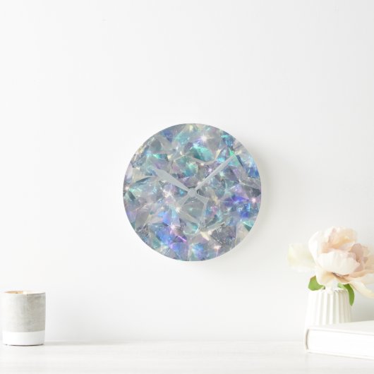Horloge Ronde Quartz Crystal Sparkly Motif (Maison)