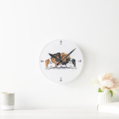 Horloge Ronde Quatre Cavalier King Charles Spaniels (Maison)
