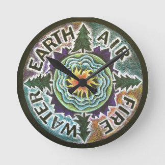 Horloge Ronde Quatre Éléments