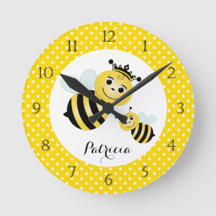 Horloge Ronde Queen Bee Personalized Wall Clock