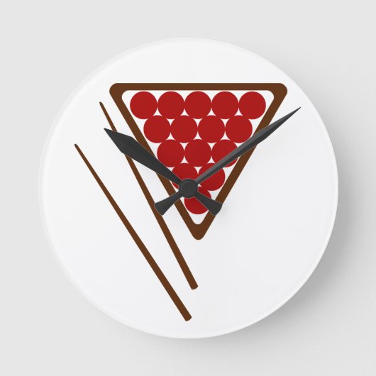 Horloge Ronde Queues de support de billard et de billard (Recto)