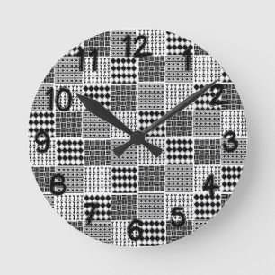 Horloge Ronde Quilt Boho