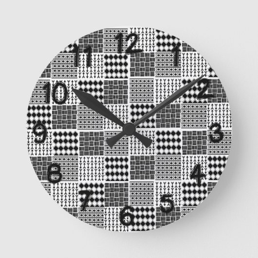 Horloge Ronde Quilt Boho (Recto)