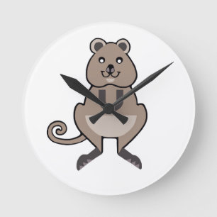 Horloge Ronde Quokka - 24h/24