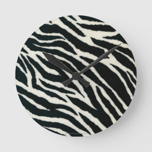 Horloge Ronde RAB Rockabilly Impression Zèbre Noir & Blanc