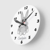 Horloge Ronde Rabbit Design Personalised (Angle)