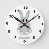 Horloge Ronde Rabbit Design Personalised (Recto)