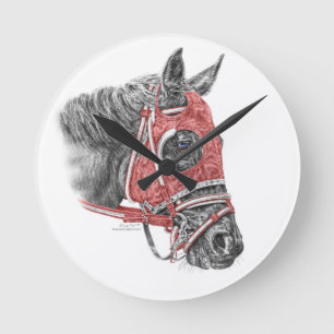 Horloge Ronde Race Horse Portrait Soies