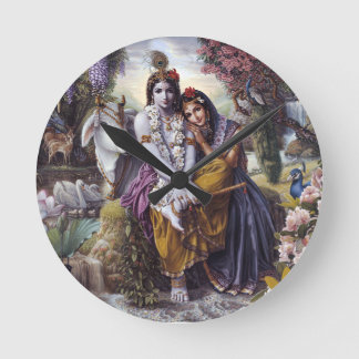 Horloge Ronde Radha et Krishna