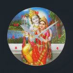 Horloge Ronde RADHA Krishna Flute Instrument Deity Holy<br><div class="desc">Style : Round It's time to show off your favorite art, tableaux, et text with a custom round wall clock from Zazzle. Featured in two sizes, this wall clock is vibrantly printed with AcryliPrint® HD process to ensure the highest quality display of any content. Order this custom round wall clock...</div>