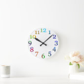 Horloge Ronde rainbol (Colorful numwall clock (Maison)