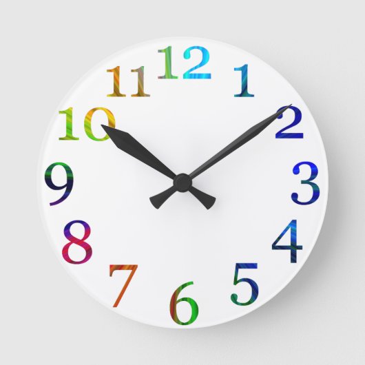 Horloge Ronde rainbol (Colorful numwall clock (Recto)