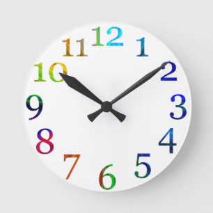 Horloge Ronde rainbol (Colorful numwall clock